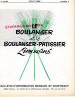 87-LIMOGES-BULLETIN  INFORMATION LE BOULANGER ET PATISSIER LIMOUSINS-BOULANGERIE PATISSERIE- N° 8-1966-MINOTERIE MAZIN- - Cuisine & Vins