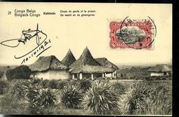 Carte Obl. N° 43 Vue 21: Kabinda: Corps De Garde  Et La Prison --- Obl. Elisabethville 14/10/21 - Stamped Stationery