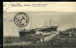 Carte Obl.  N° 43 Vue 30. Shinkakasa: Steamer Chargeant Des Galets  Obl. Sakania 1913 - Stamped Stationery