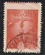 1947 Vaticano Vatican SOGGETTI VARI 100L Aereo Varietà "Più Alto Di 3mm" USATO Firm.Biondi Air Mail - Abarten