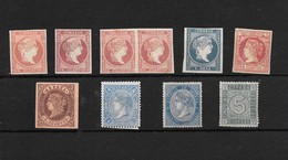 España. Conjunto De 8 Sellos Nuevos Isabel II. Valor De Catalogo 736 Euros - Unused Stamps