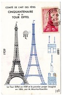 TOUR EIFFEL = PARIS 1939 = CARTE MAXIMUM + CACHET SPECIAL 'FETES 50 ANS' Sur N° Yvt 429 + TRANSPORTEE PAR BALLON - 1930-1939