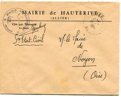 ALLIER De HAUTERIVE     Env. à En Tête De La Mairie Avec Dateur A 87  Du 15/07/1964 - 1961-....