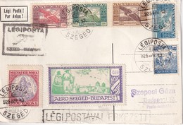 HONGRIE 1925 CARTE VOL SZEGED-BUDAPEST - Storia Postale