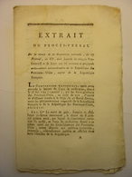 EXTRAIT PROCES VERBAL 1795 CONVENTION NATIONALE - GRASVELD SITTER HOLLANDE PROVINCES UNIES DES PAYS BAS TRAITE DE PAIX - Decreti & Leggi