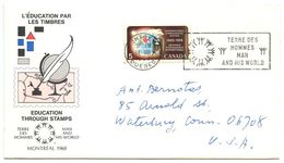 Canada 1968 Cover Eduction Through Stamps - Man And His World - Brieven En Documenten