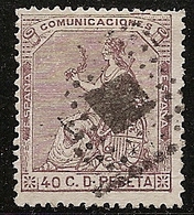 1873-ED. 136 I REPÚBLICA - ALEGORÍA DE ESPAÑA - 40 CENT. CASTAÑO VIOLETA-USADO ROMBO DE PUNTOS - Usados