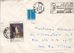 TRAIAN LALESCU, MATHEMATICIAN, SPECIAL POSTMARK, CAVE, ENDLESS COLUMN STAMPS ON COVER, 1982, ROMANIA - Cartas & Documentos