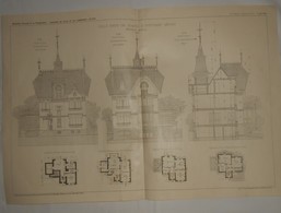 Plan D'une Villa Dans Un Jardin à Chatenay, Seine. M. G. Reige, Architecte 1911 - Travaux Publics