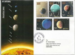 INDIA.Solar System.Planets: Mercury,Mars,Uranus,Neptune,Venus. Letter India 2018, Sent To Andorra, With Arrival Postmark - Azië