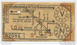 Fahrkarte - Stadt Brandenburg - Strassenbahn Der Stadt Brandenburg - Fahrschein 10Rpf. - Europa