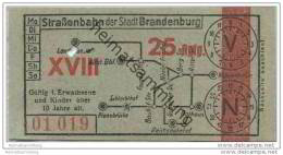 Stadt Brandenburg - Strassenbahn Der Stadt Brandenburg - Fahrschein 25Rpfg. - Europa