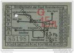 Fahrkarte - Stadt Brandenburg - Strassenbahn Der Stadt Brandenburg - Fahrschein 15Pf. - Europe