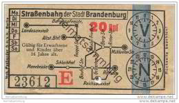 Fahrkarte - Stadt Brandenburg - Strassenbahn Der Stadt Brandenburg - Fahrschein 20Rpf. - Europa