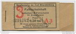 Fahrkarte - Leeres Fahrscheinheft - Strassenbahn Der Stadt Brandenburg - Fahrscheine 0.50Rmk. - Europe