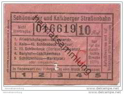 Schöneiche Kalkberge - Schöneicher Und Kalkberger Strassenbahn - Fahrschein 10Rpf. - Europa