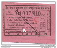 Schöneiche Kalkberge - Schöneicher Und Kalkberger Strassenbahn - Fahrschein 10Rpf. - Europa