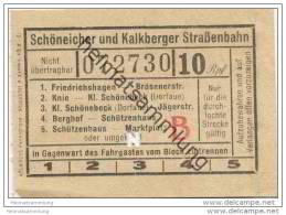 Fahrkarte - Schöneicher Und Kalkberger Strassenbahn - Friedrichshagen - Knie - Klein Schönebeck - Berghof - Fahrschein - Europa