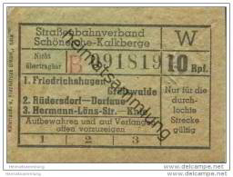 Fahrkarte - Strassenbahnverband Schöneiche-Kalkberge - Friedrichshagen - Grätzwalde Rüdersdorf - Hermann-Löns-Strasse - Europa