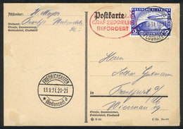 18 GERMANY: 13/SE/1931 Frankfurt - Friedrichshafen - Frankfurt: Card Flown By Zeppelin, Very Nice! - Other & Unclassified