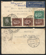 20 GERMANY: Very Small Cover Sent By Airmail From Gross Leuben To Esperanza (Argentina) On 8/OC/1931, Franked With 1.85M - Altri & Non Classificati