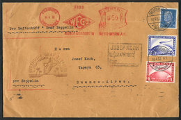 22 GERMANY: 18/AP/1932 Friedrichshafen - Buenos Aires: Cover Flown By Zeppelin With MIXED POSTAGE (meter Postage + Posta - Autres & Non Classés