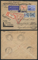 29 GERMANY: 11/OC/1933 Leipzig - Argentina, By ZEPPELIN, Cover Franked By Sc.C44 (US$275 On Cover) + Other Values, With  - Andere & Zonder Classificatie