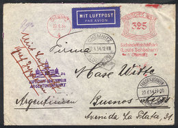 32 GERMANY: 22/JUN/1934 Chemnitz - Argentina: Cover With Meter Postage Flown By Zeppelin To Buenos Aires (arrival Backst - Otros & Sin Clasificación