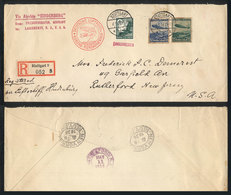 37 GERMANY: 6/MAY/1936 Stuttgart - USA By The HINDENBURG: Registered Cover Flown By The Zeppelin Between Friedrichshafen - Sonstige & Ohne Zuordnung