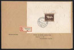 38 GERMANY: Cover Franked With Sc.B90 (Horse Racing), Sent By Registered Mail From München To Berlin On 26/JUL/1936, VF  - Andere & Zonder Classificatie