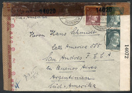 43 GERMANY: Airmail Cover Sent To Argentina On 2/SE/1943 With Interesting TRIPLE CENSORSHIP, VF Quality! - Autres & Non Classés