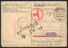 44 GERMANY: Card Sent To A German Prisoner Of War In FRENCH MORROCO, With Interesting Postal And Censor Marks, VF Qualit - Other & Unclassified
