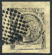 88 ARGENTINA: "GJ.6, Yellow, With Spectacular Mute ""dotted"" Cancel Of Corrientes, VF!" - Corrientes (1856-1880)