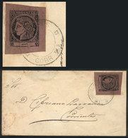 89 ARGENTINA: GJ.9, Purple, Type 8, Example Of Immense Margins Franking A Cover With Double Circle Cancel Of MERCEDES In - Corrientes (1856-1880)