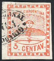 90 ARGENTINA: GJ.1, Used With ROSARIO Cancel, Superb, Signed On Back By Alberto Solari. - Other & Unclassified