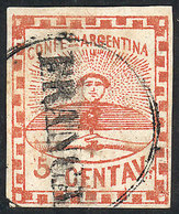 91 ARGENTINA: GJ.1, Used With FRANCA Cancel Of Concordia, VF Quality, Signed On Back By Alberto Solari - Autres & Non Classés