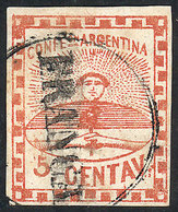 91 ARGENTINA: GJ.1, Used With FRANCA Cancel Of Concordia, VF Quality, Signed On Back By Alberto Solari - Altri & Non Classificati