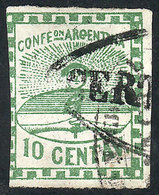 92 ARGENTINA: GJ.2, With DOUBLE Cancellation: FRANCA Of Paraná In Double Ogive + ROSARIO - FRANCA In Double Ellipse, Ver - Autres & Non Classés