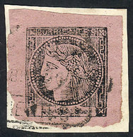 93 ARGENTINA: GJ.16, Dull Rose, On Fragment With Rectangular Datestamp To Be Determined, Very Fine Quality - Corrientes (1856-1880)