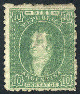 97 ARGENTINA: GJ.23, 10c. Worn Impression, Unused, VF Quality, Catalog Value US$100. - Unused Stamps