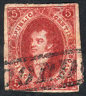 104 ARGENTINA: GJ.26c, 5th Printing, INVERTED WATERMARK Variety (reversed), Used In Córdoba, With A Very Small Thin On B - Ungebraucht