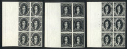 110 ARGENTINA: Liechtenstein Reprints In Black, Beautiful Blocks Of 6 With Sheet Margin, Superb! - Unused Stamps