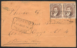 111 ARGENTINA: GJ.36, Pair Franking A Cover Sent To Buenos Aires With Rectangular Datestamp Of CORRIENTES, VF! - Andere & Zonder Classificatie