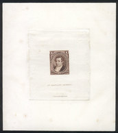 113 ARGENTINA: GJ.36, 1867 4c. Moreno, DIE PROOF In The Issued Color, Printed On Thin Paper Glued To Card, VF Quality, R - Autres & Non Classés