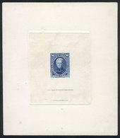 128 ARGENTINA: GJ.44, 1867 90c. Saavedra, DIE PROOF In The Issued Color, Printed On Thin Paper Glued To Card, VF Quality - Other & Unclassified