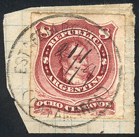 133 ARGENTINA: GJ.49, On Fragment With The Extremely Rare Cancel 'ESTAFETA DE PILCIAO - (CATAMARCA)', With Manuscript Da - Autres & Non Classés