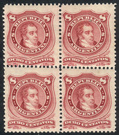 143 ARGENTINA: GJ.54B, Fantastic Mint Block Of 4 Of Excellent Quality (the Bottom Stamps Are MNH), Superb! - Andere & Zonder Classificatie