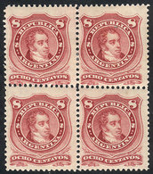 143 ARGENTINA: GJ.54B, Fantastic Mint Block Of 4 Of Excellent Quality (the Bottom Stamps Are MNH), Superb! - Autres & Non Classés