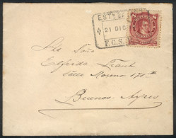 144 ARGENTINA: "GJ.54B, On Cover Sent To Buenos Aires On 21/DE/1886, With The Rare Cancel ""ESTACIÓN SALADO - F.C.S.B.A. - Autres & Non Classés