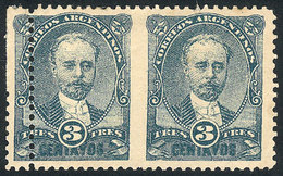 149 ARGENTINA: GJ.83PV, J.Celman, Horizontal Pair IMPERFORATE BETWEEN And With Double Vertical Perforation At Left, Mino - Other & Unclassified